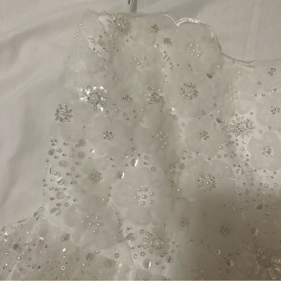 Self Portrait White Beaded Sequin Bandeau mini dress size US2 - Picture 9 of 10